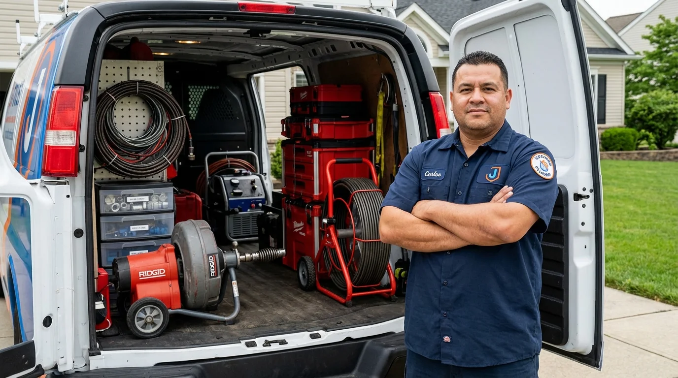 Professional drain cleaning equipment and Johns Plumbing LLC plumber in Valdosta