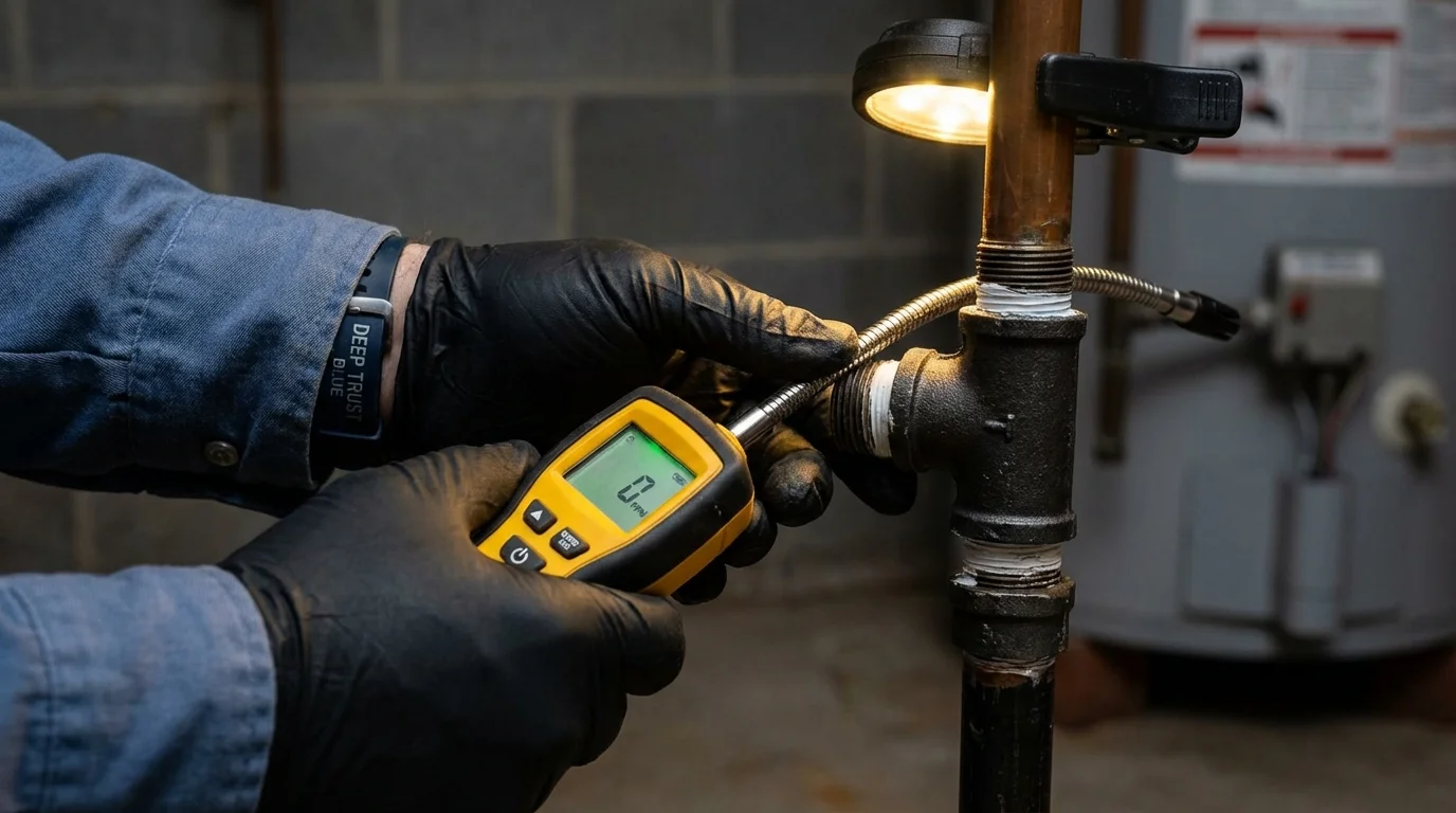 Gas leak detection with electronic sniffer by Johns Plumbing LLC in Valdosta